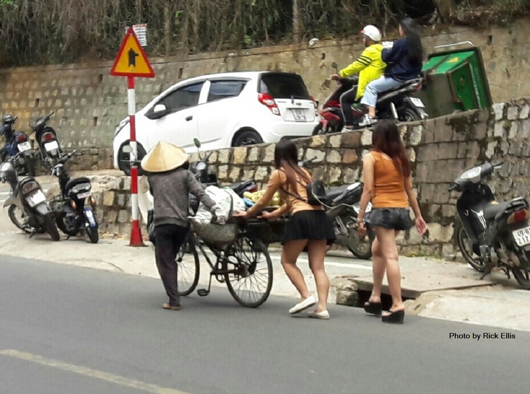 Helping an elderly vendor