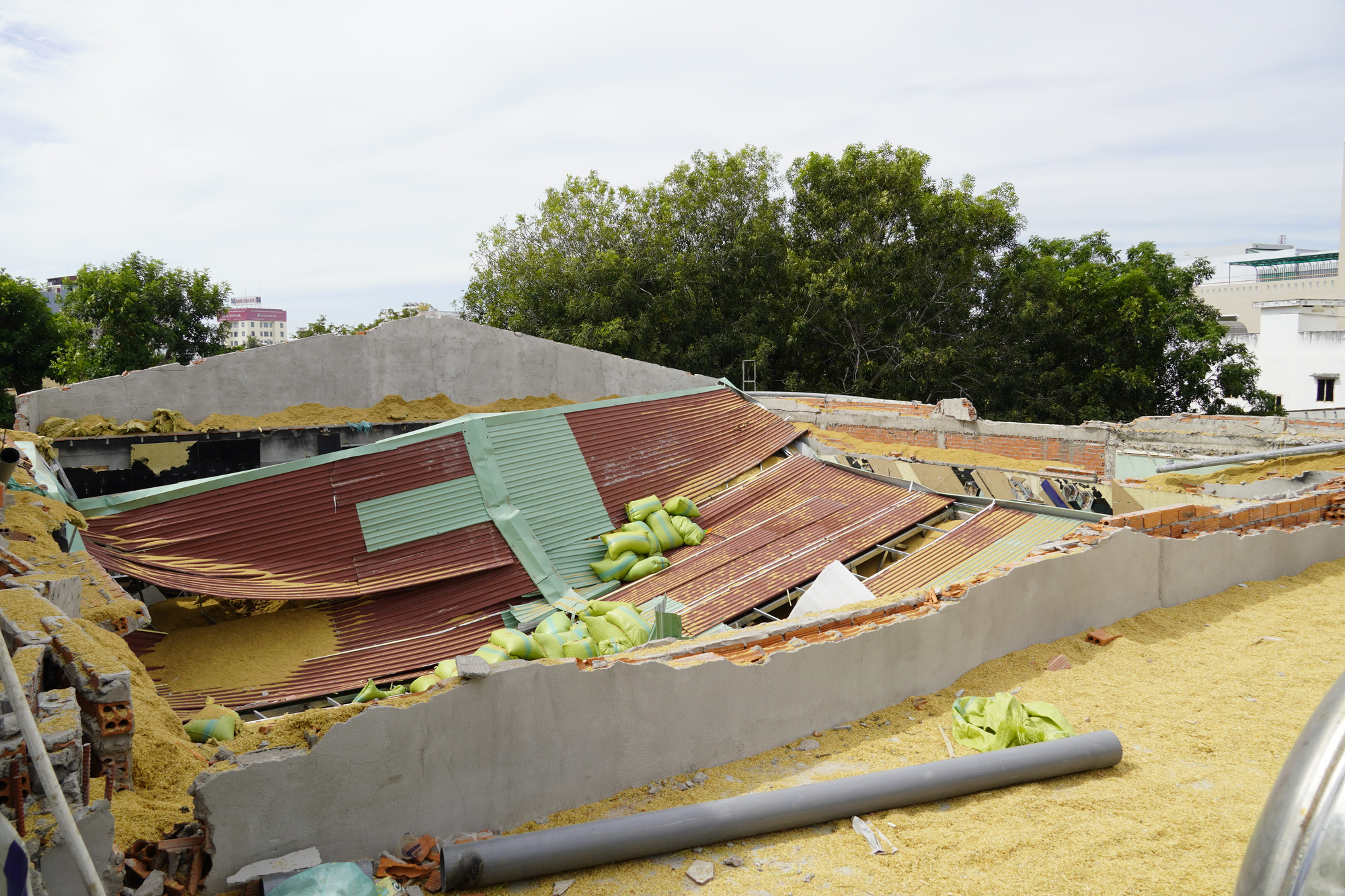 A collapsed roof of the club is pictured on December 4, 2019. Photo: Dong Ha / Tuoi Tre