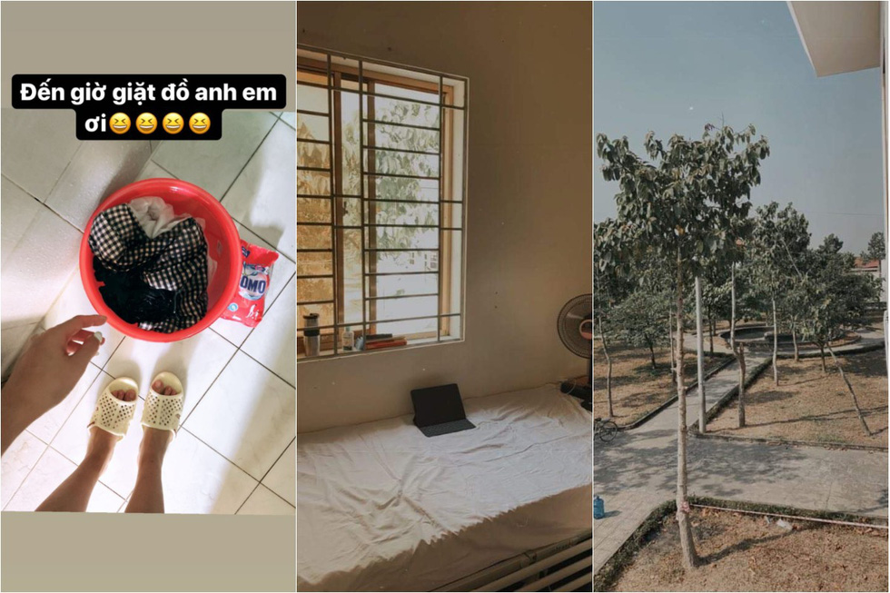 A collage combining pictures Chau Bui posts about her quarantine time on her instagram