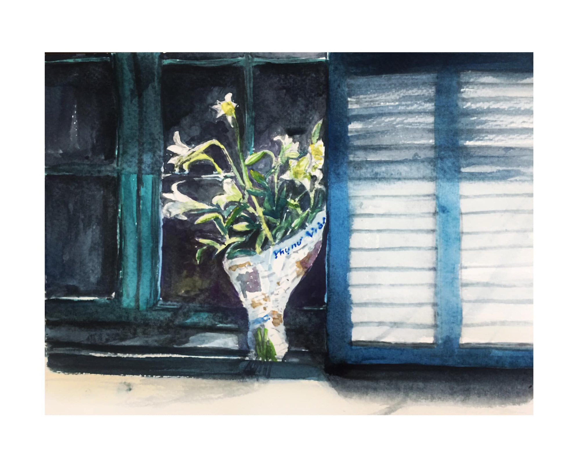 Lilies are seen in this sketch by Thu Huong.