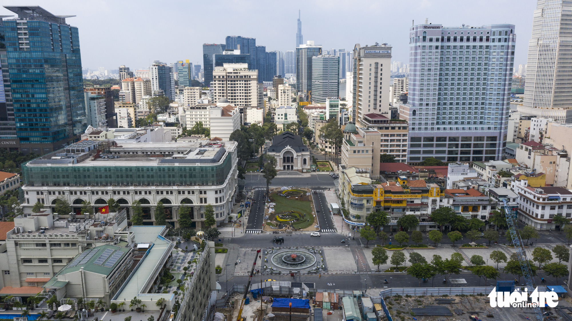 A bird eye's view of the Municipal Theater Terminal of Ho Chi Minh City’s metro line No. 1 project in District 1. Photo: Quang Dinh / Tuoi Tre