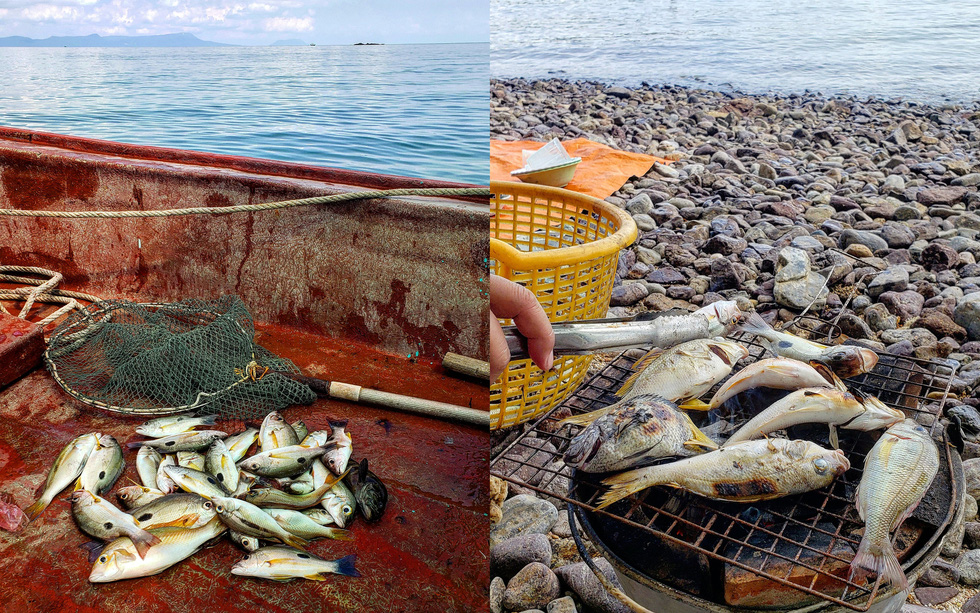 A fresh catch is charcoal-grilled on the spot in the Hai Tac archipelago off Ha Tien City in Kien Giang Province, Vietnam’s Mekong Delta. Photo: Gia Tien / Tuoi Tre