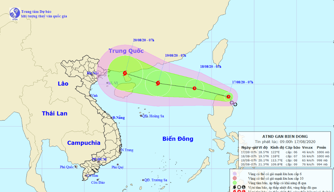 Tropical depression heads to East Vietnam Sea