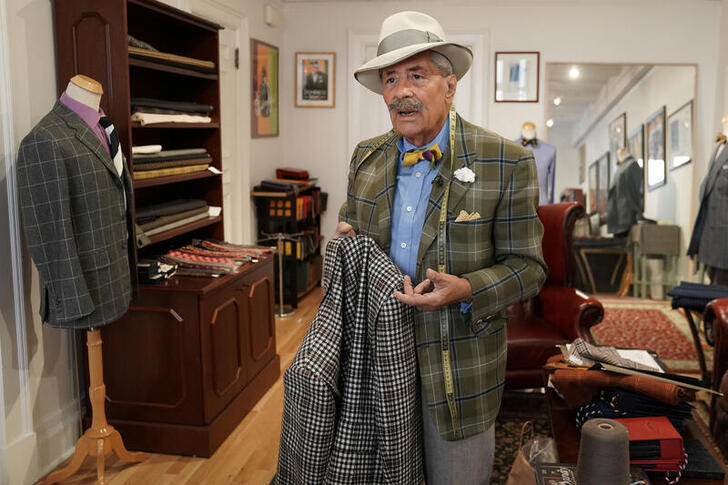 Domenico 'Mimmo' Spano speaks as he poses for a photo at his atelier in the Manhattan borough of New York City, New York, U.S., October 8, 2020. Photo: Reuters