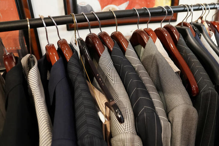 Finished outfits are pictured in Domenico 'Mimmo' Spano's atelier in the Manhattan borough of New York City, New York, U.S., October 8, 2020. Photo: Reuters