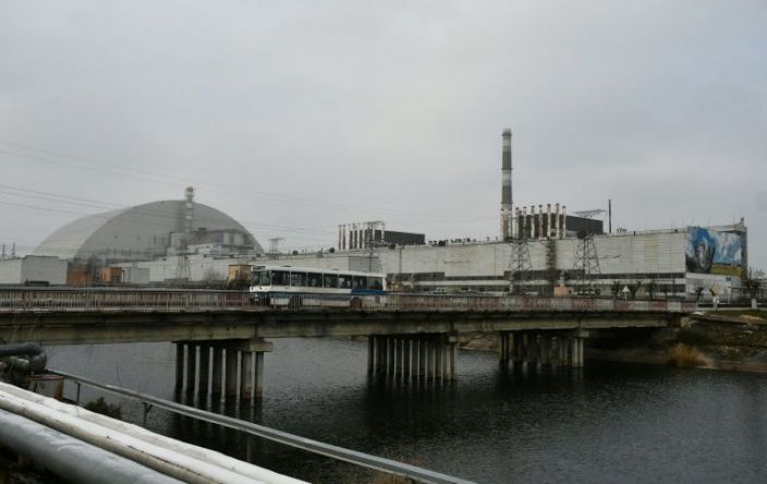 The structure of the New Safe Confinement (NSC) covering the 4th block of the Chernobyl Nuclear Power Plant, which was destroyed during the Chernobyl disaster in 1986, is pictured on November 22, 2018. Photo: AFP