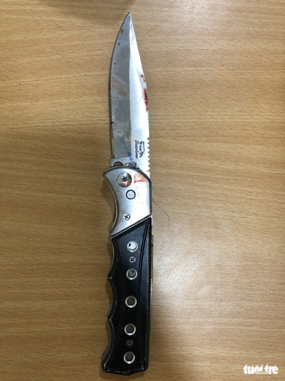 The switchblade Hanh used to stab Viet over conflicts while drinking in An Giang Province, Vietnam, December, 20, 2020. Photo: Buu Dau / Tuoi Tre