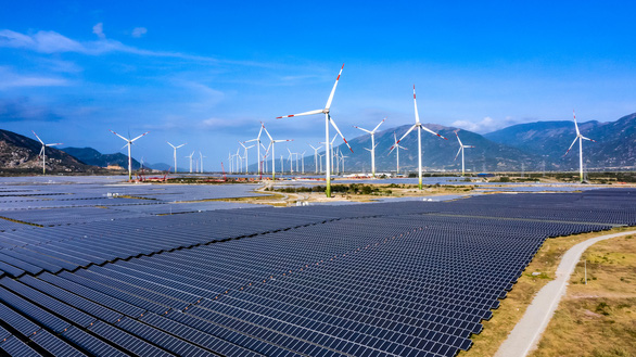 The renewable energy complex including the two projects for wind power and solar power in Ninh Thuan Province, Vietnam. Photo: Nam Trung
