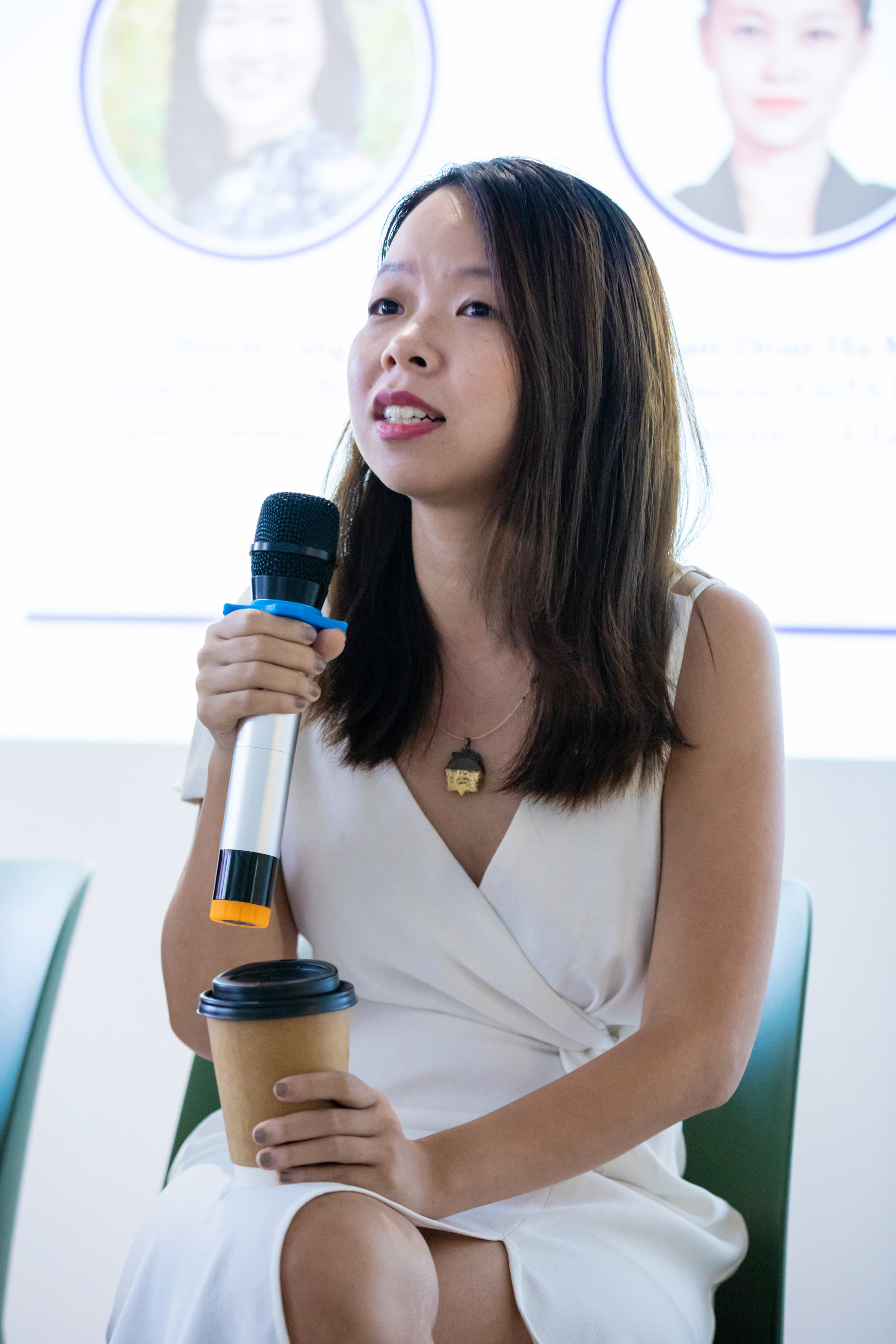 Ngo Thuy Ngoc Tu speaks to students at an international university in Ho Chi Minh City in this provided photo.