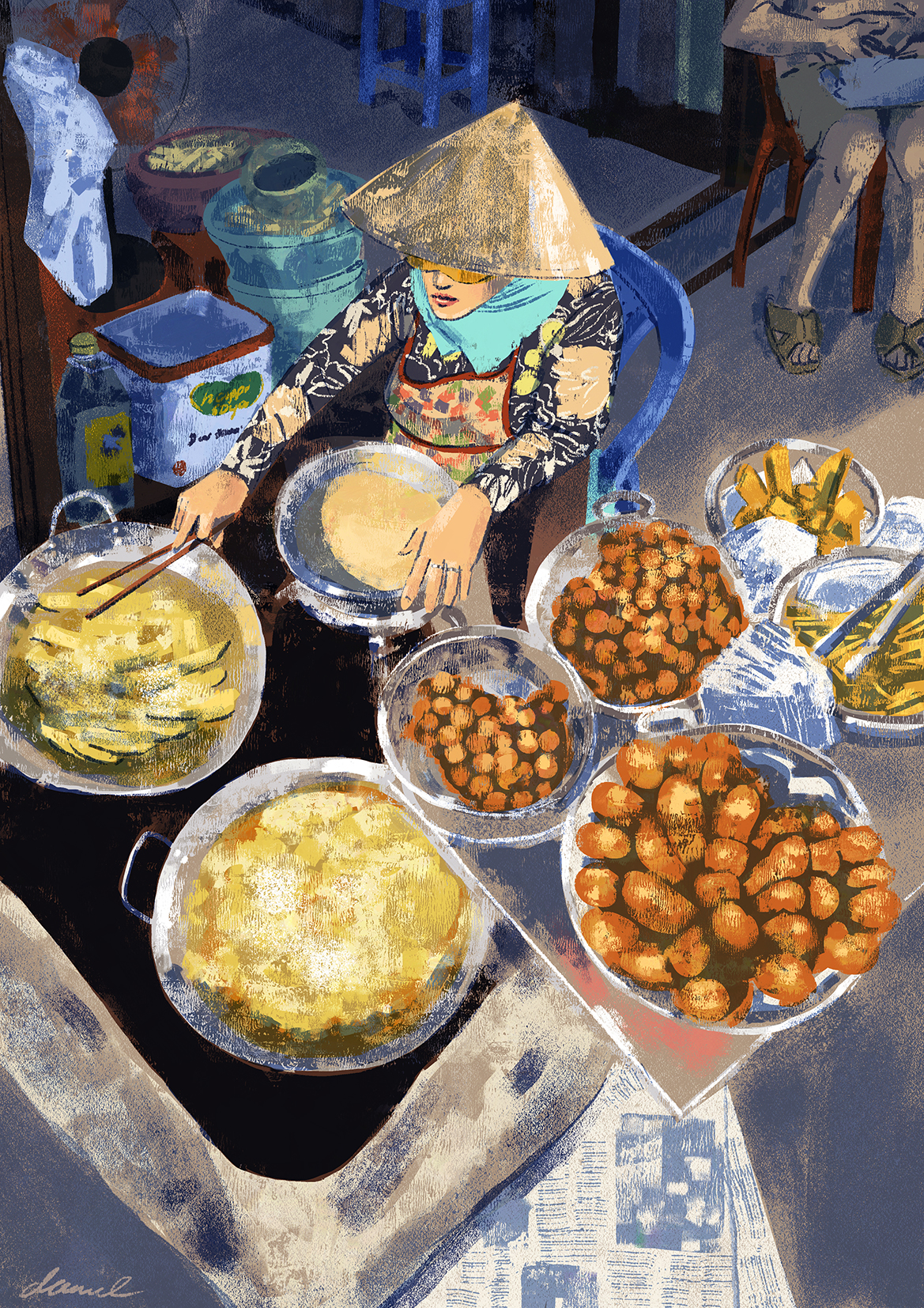 Chi Oi’s fresh fried bananas (chuoi chien). Caption and picture by Daniel Ansel Tingcungco