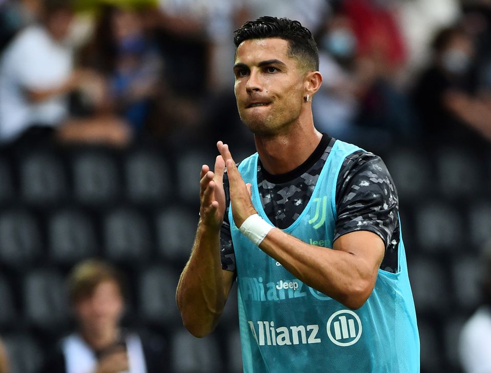 Soccer Football - Italy - Serie A - Udinese v Juventus - Dacia Arena, Udine, Italy - August 22, 2021 Juventus' Cristiano Ronaldo is seen on the sidelines. Photo: Reuters