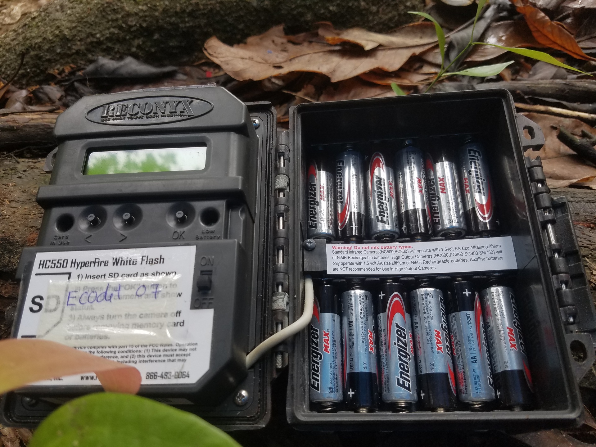 The camera traps operate on battery power.