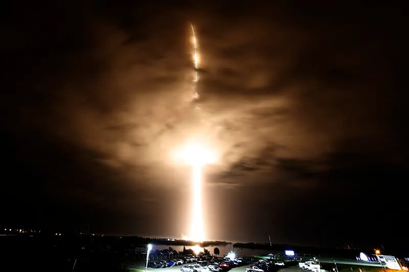 SpaceX Falcon 9 rocket, with the Crew Dragon capsule, is launched carrying four astronauts on a mission to the International Space Station. Photo: Reuters