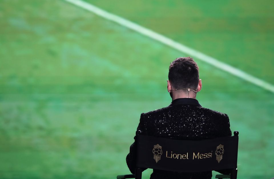 Soccer Football - The Ballon d'Or Awards - Theatre du Chatelet, Paris, France - November 29, 2021 Paris St Germain's Lionel Messi during the awards. Photo: Reuters
