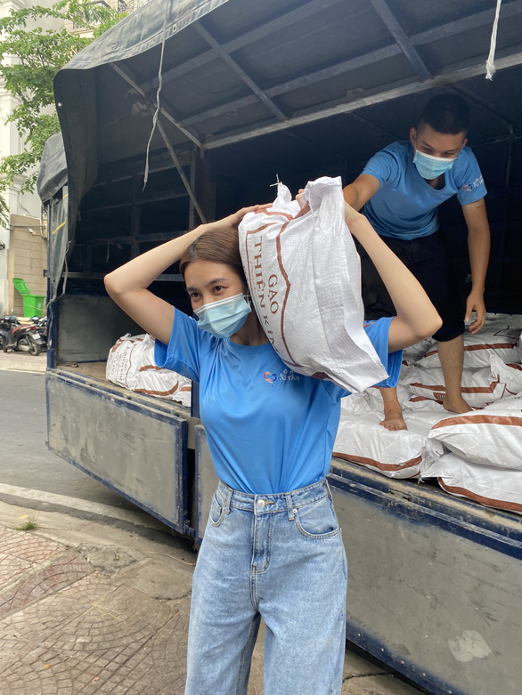 Miss Grand International 2021 Nguyen Thuc Thuy Tien is shown engaging in a social activity in Vietnam in this supplied photo.