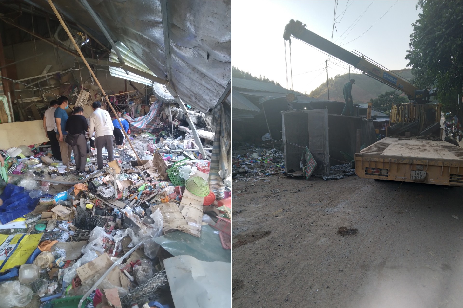 The site of the accident in Dien Bien Province, Vietnam, December 11, 2021 in these photos supplied by vice-chairman of Phi Nhu Commune Tra Dung Tru.