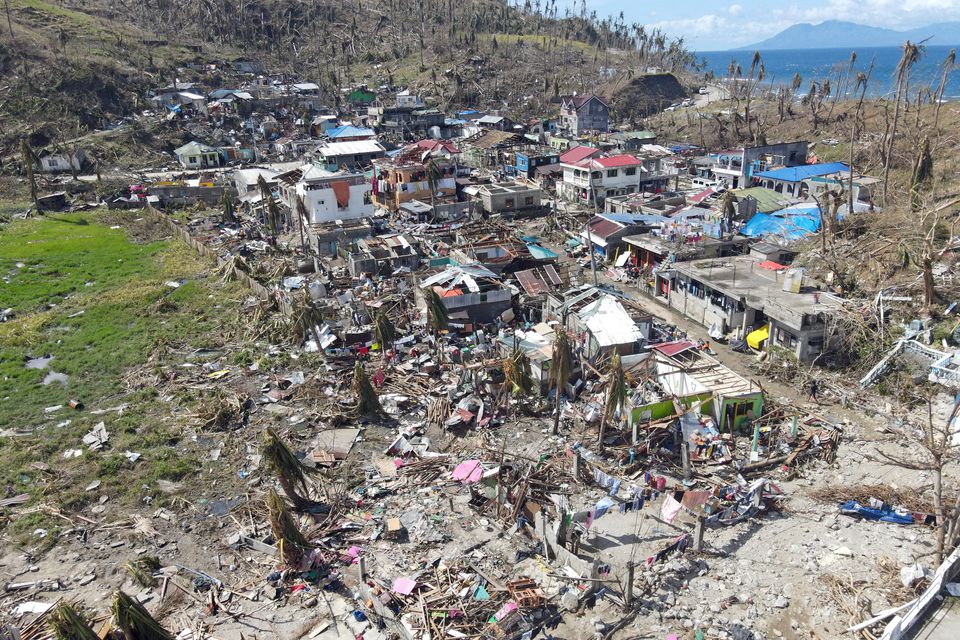 A general view of the damages caused by typhoon Rai, in Surigao City, Surigao del Norte, Philippines, December 20, 2021. Picture taken December 20, 2021. Erwin Mascarinas/Greenpeace/Handout via Reuters