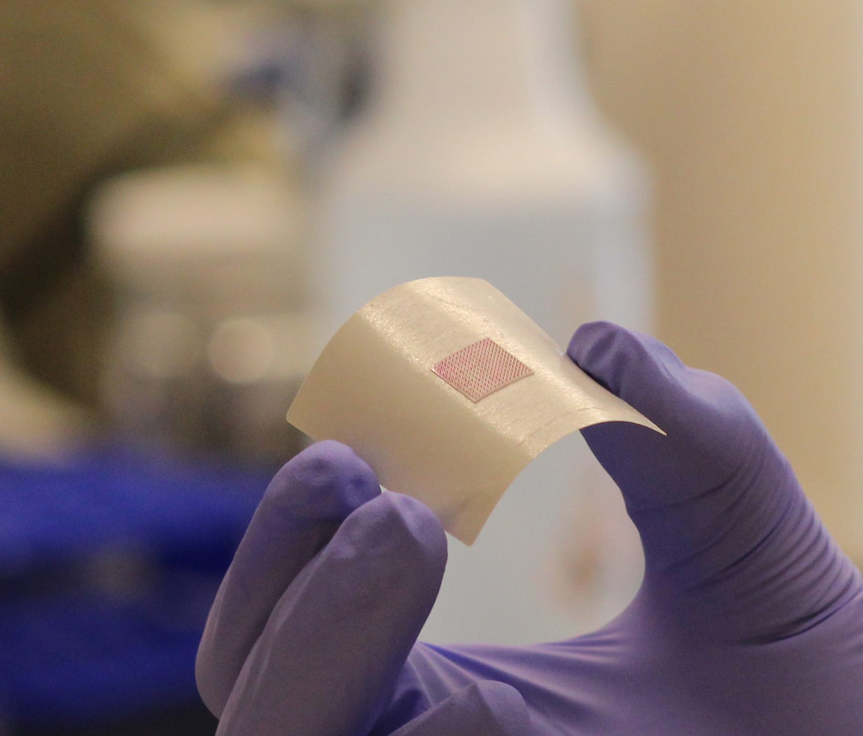A close up of the microneedles on a vaccine patch developed by Dr. Nguyen Duc Thanh. Photo credit: Nguyen Duc Thanh.