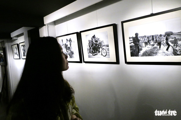 A visitor enjoys Nick Ut’s photographs Nick Ut’s artwork at the Lavelle Gallery in Thu Duc City, Ho Chi Minh City. Photo: T.T.D / Tuoi Tre