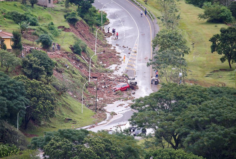 Clean up operations begin after heavy rains caused flood damage in Marianridge, Durban, South Africa, April 12, 2022. Photo: Reuters