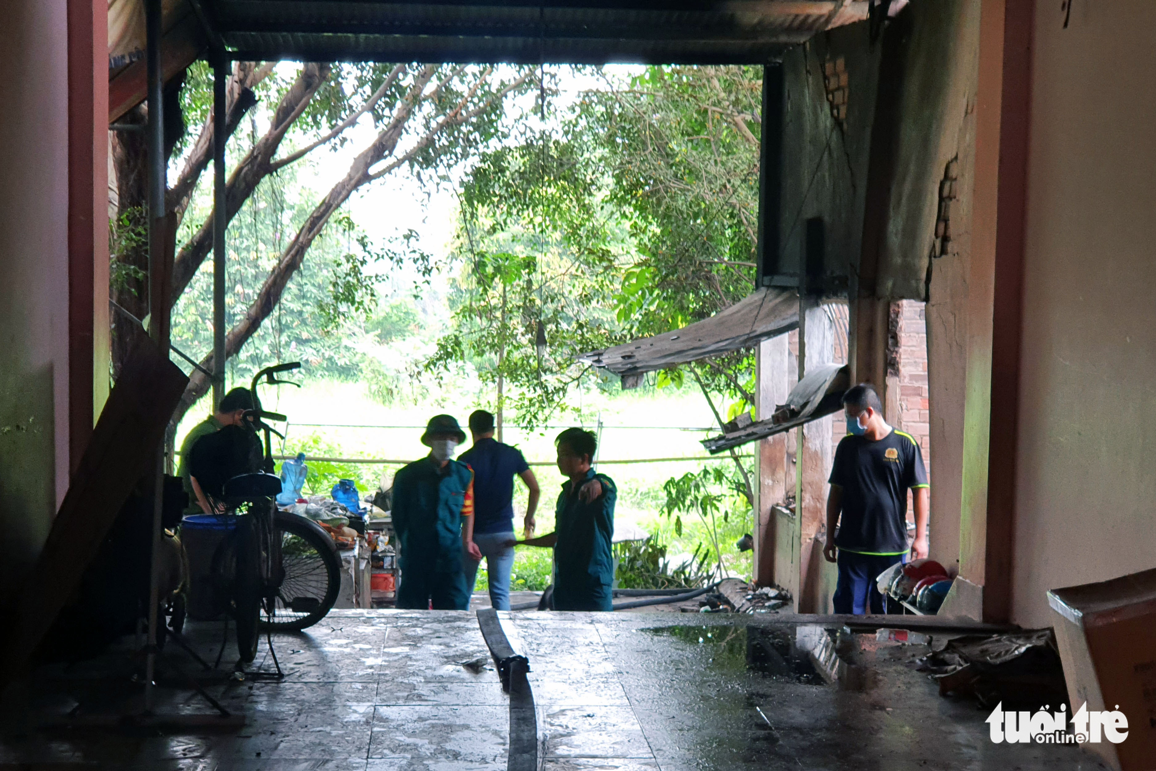 The scene of a fire inside the premises of an elementary school in Bien Hoa City, Dong Nai Province, Vietnam, April 14, 2022. Photo: A Loc / Tuoi Tre