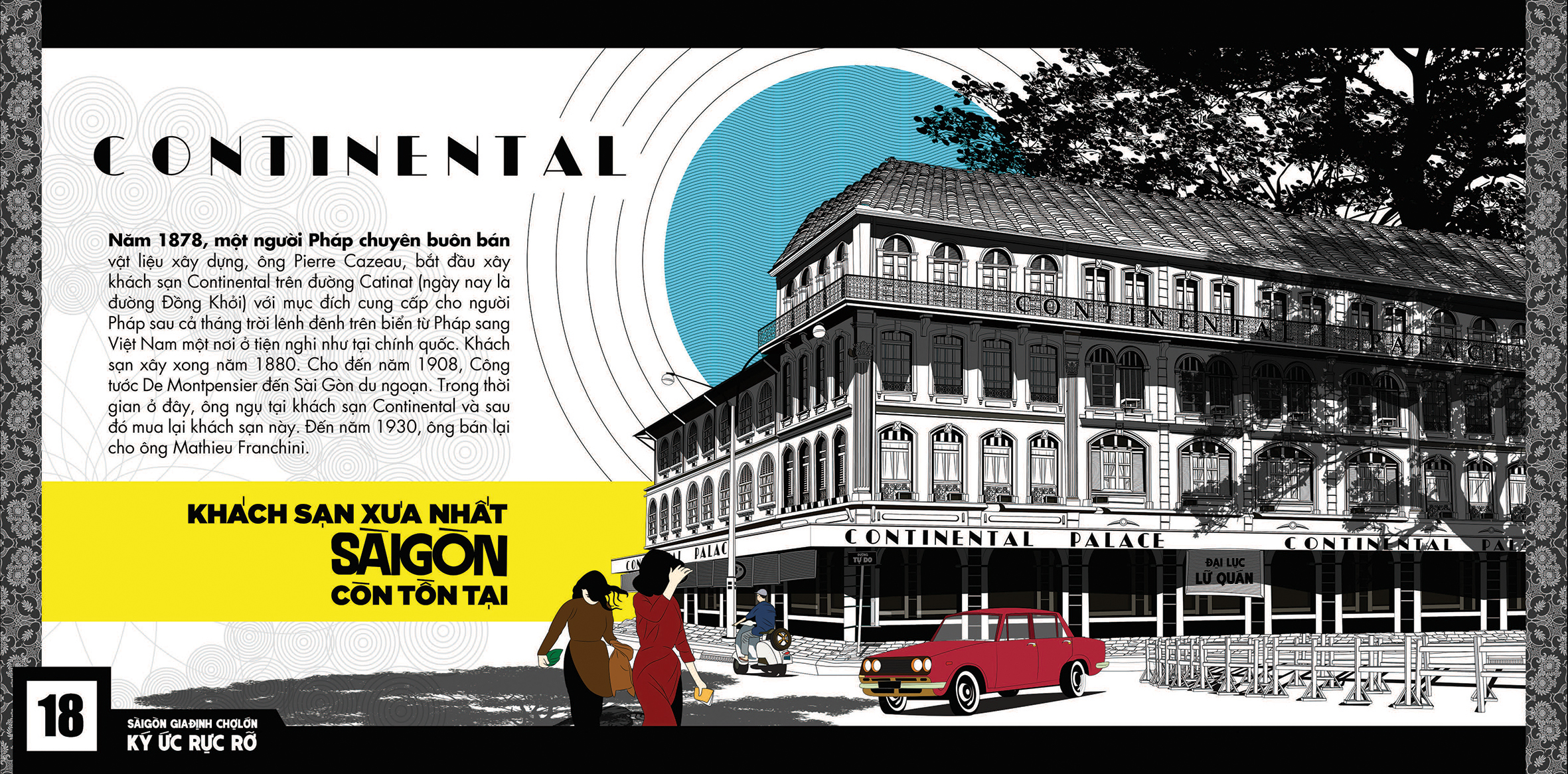 The Continental Hotel is the oldest hotel in Saigon and still operates until modern time.