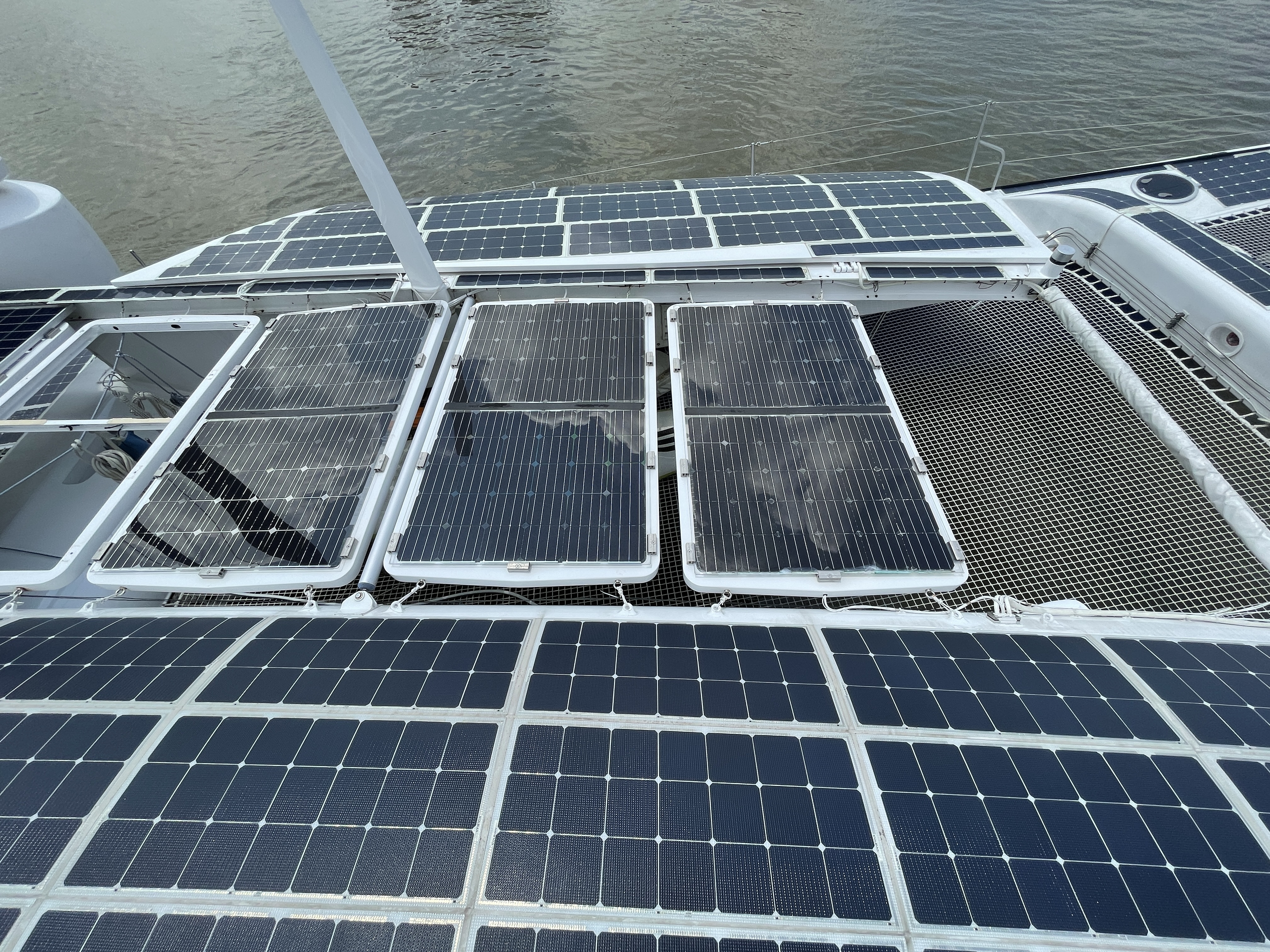Solar panels on the Energy Observer. Photo: Minh Khoi / Tuoi Tre
