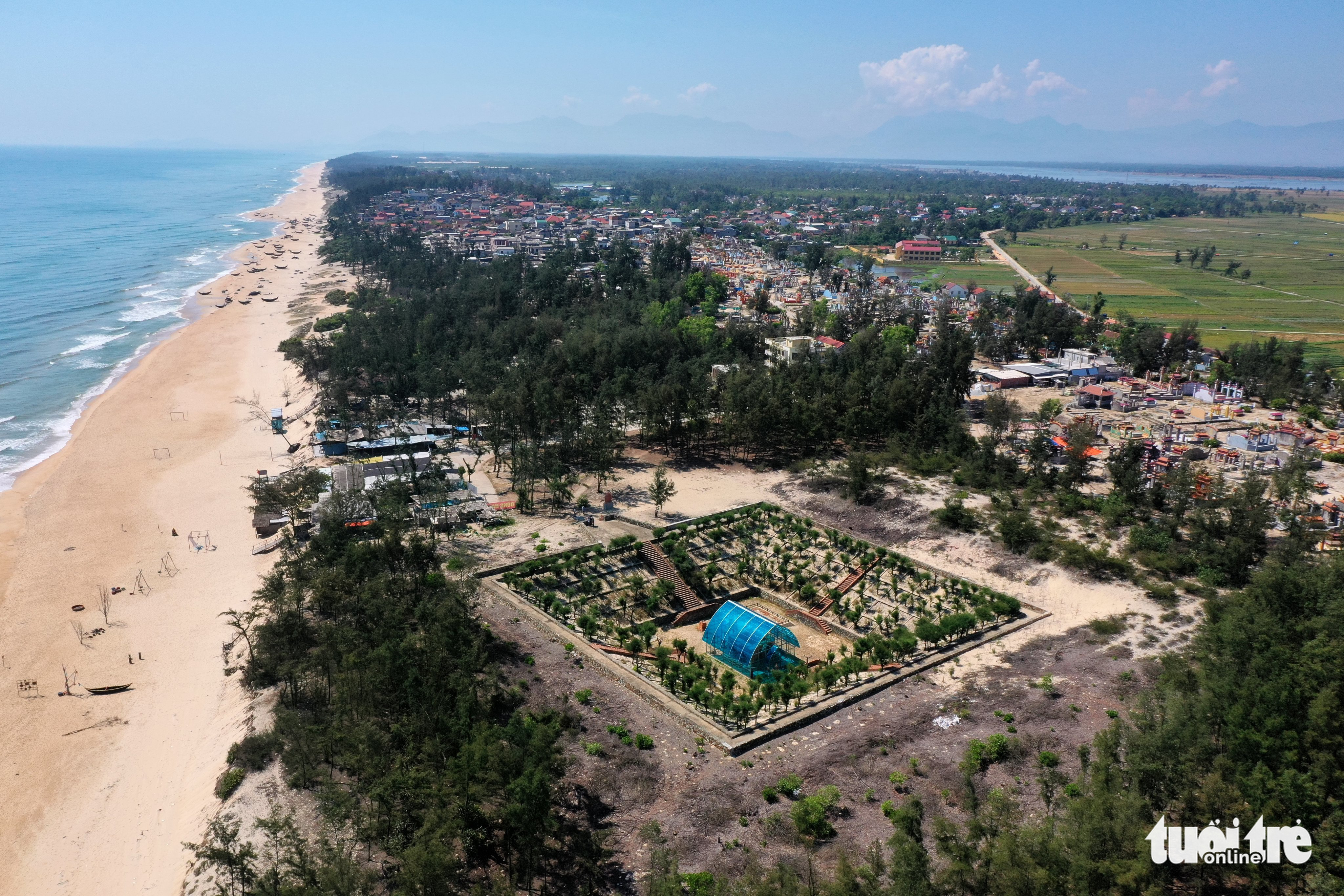 A bird’s eye view of the Phu Dien Cham Tower in Phu Dien Commune in Phu Vang District, Thua Thien-Hue Province, Vietnam. Photo: Duc Loc / Tuoi Tre