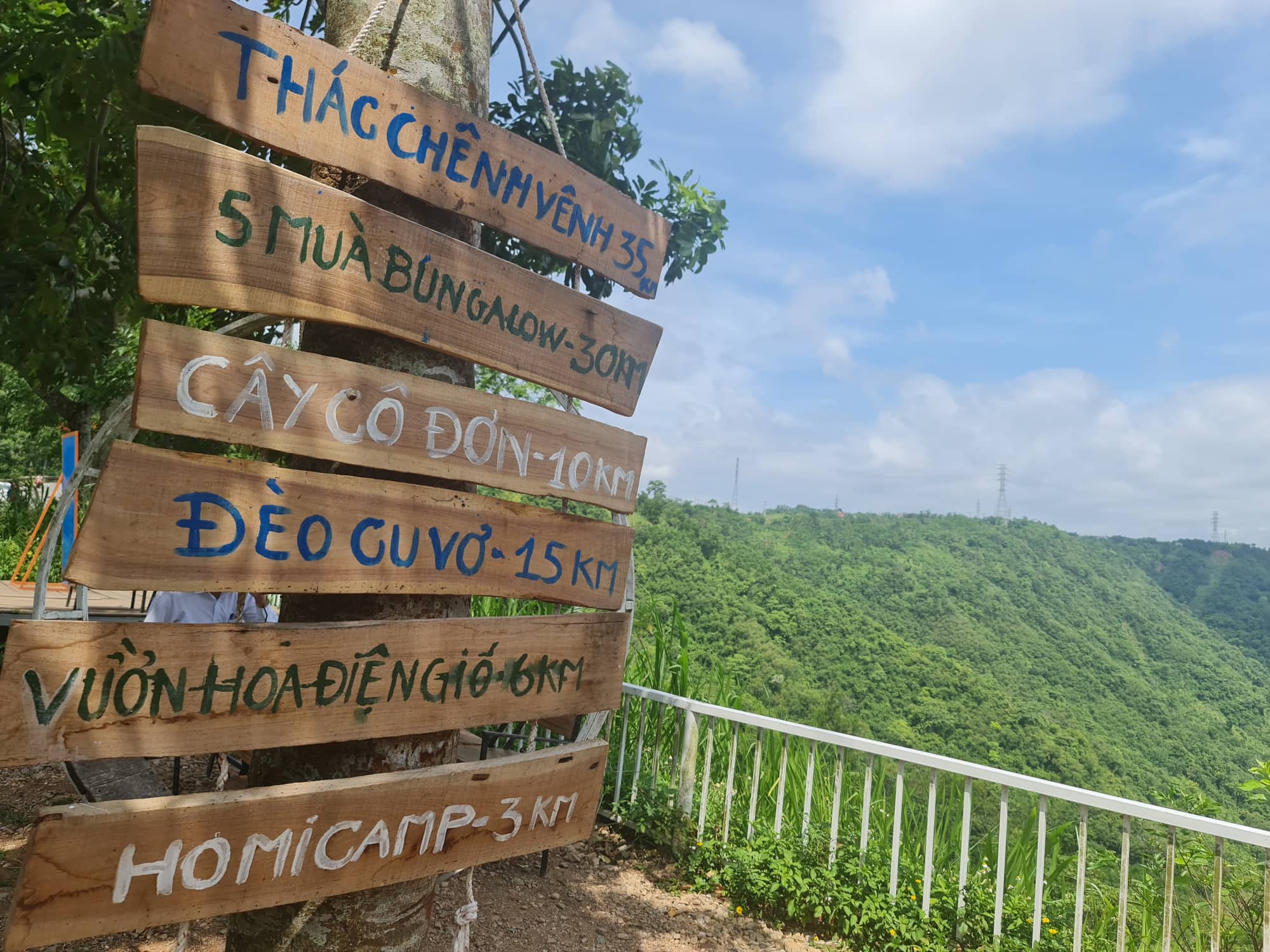 Signs introduce local tourist sites displayed at Homi Coffee in Huong Hoa District, Quang Tri Province. Photo: Tran Mai / Tuoi Tre