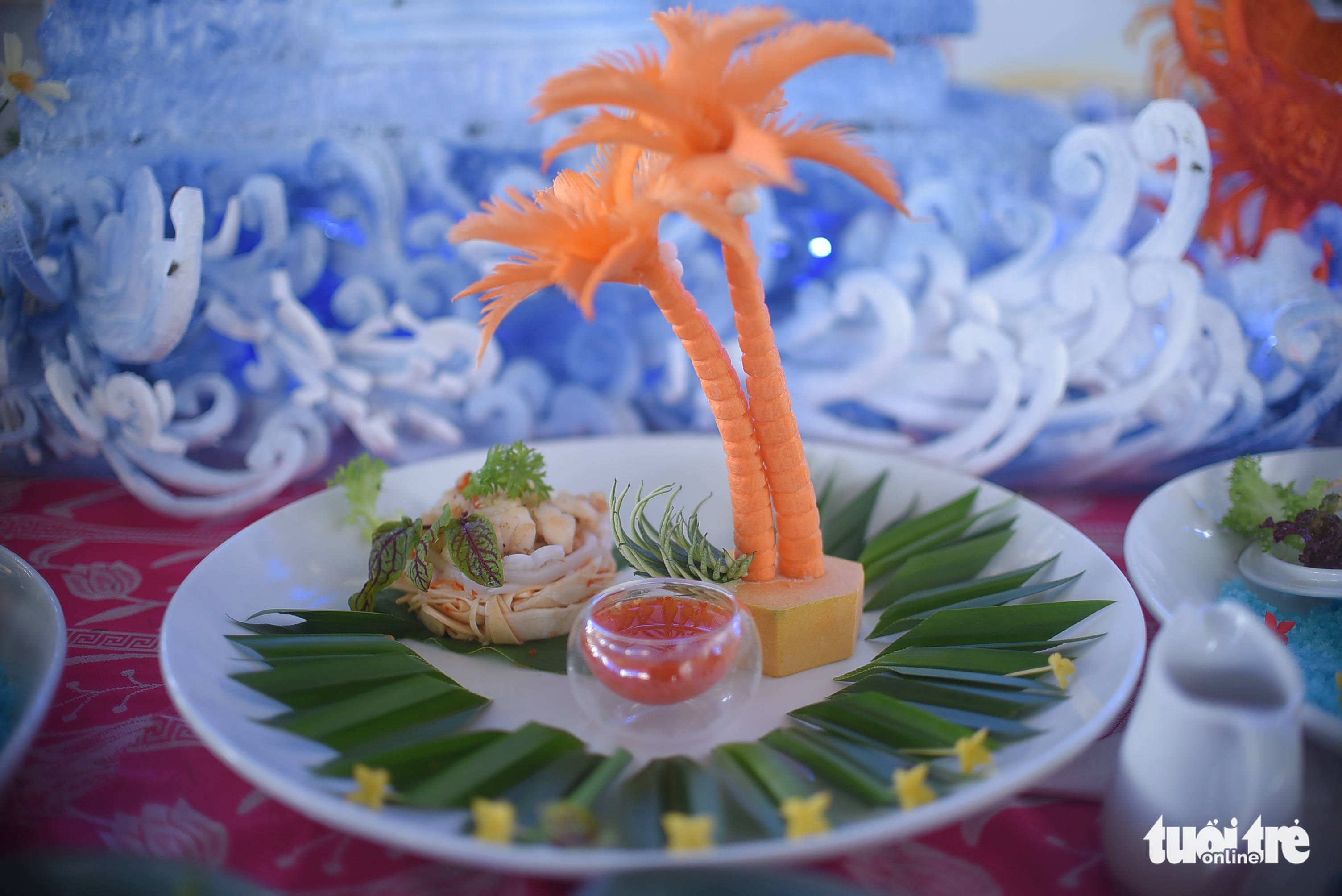 A lobster dish on display at a culinary contest in Phu Yen Province, Vietnam, July 31, 2022. Photo: Lam Thien / Tuoi Tre