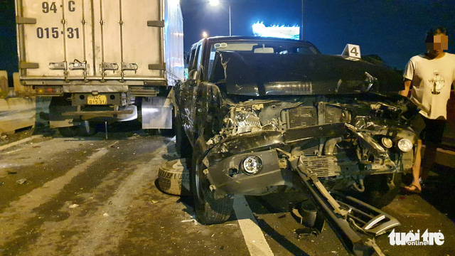 The scene of a serial traffic accident on the Ho Chi Minh City-Long Thanh-Dau Giay Expressway, Vietnam, August 2, 2022. Photo: Minh Hoa / Tuoi Tre
