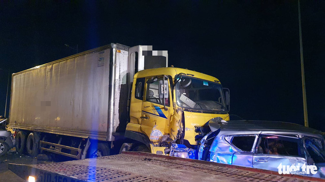 The scene of a serial traffic accident on the Ho Chi Minh City-Long Thanh-Dau Giay Expressway, Vietnam, August 2, 2022. Photo: Minh Hoa / Tuoi Tre