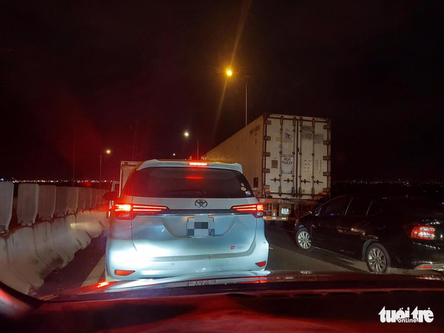Congestion occurs following a serial traffic accident on the Ho Chi Minh City-Long Thanh-Dau Giay Expressway, Vietnam, August 2, 2022. Photo: Handout via Tuoi Tre