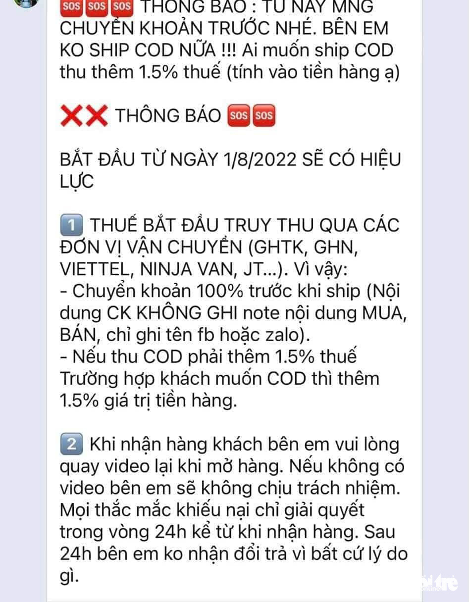 From August 1, many online traders ask their customers not to include the words “buy” or “sell” in the money transfer descriptions to avoid paying taxes.