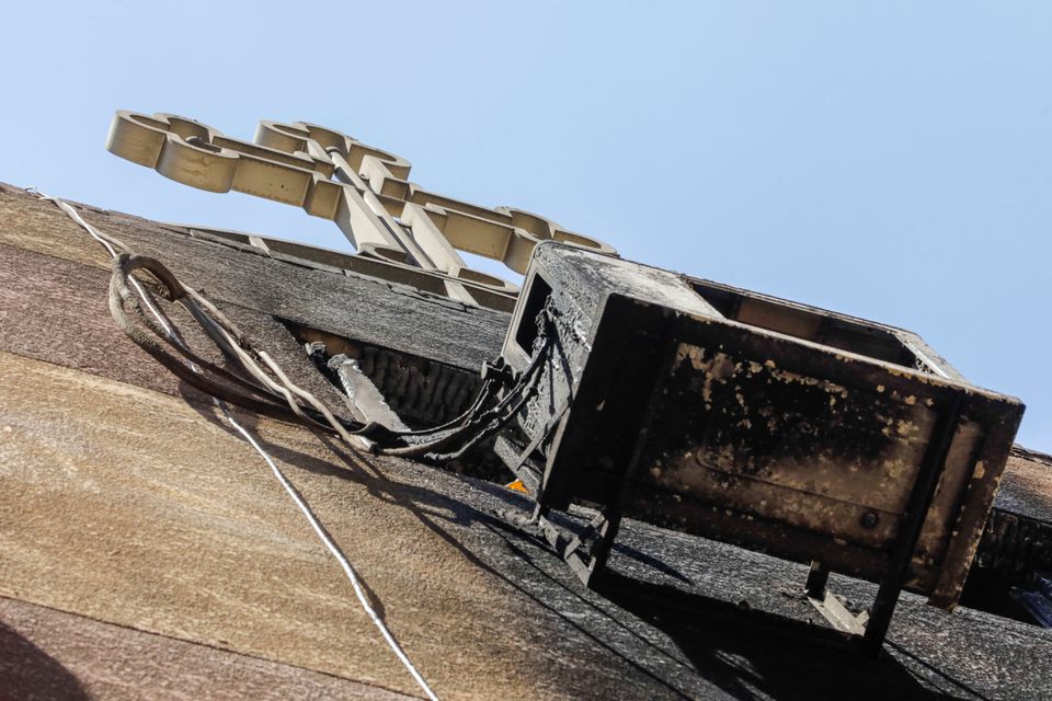 A view of the damage at the Abu Sifin church where a deadly fire broke out in Giza, Egypt, August 14, 2022. Photo: Reuters