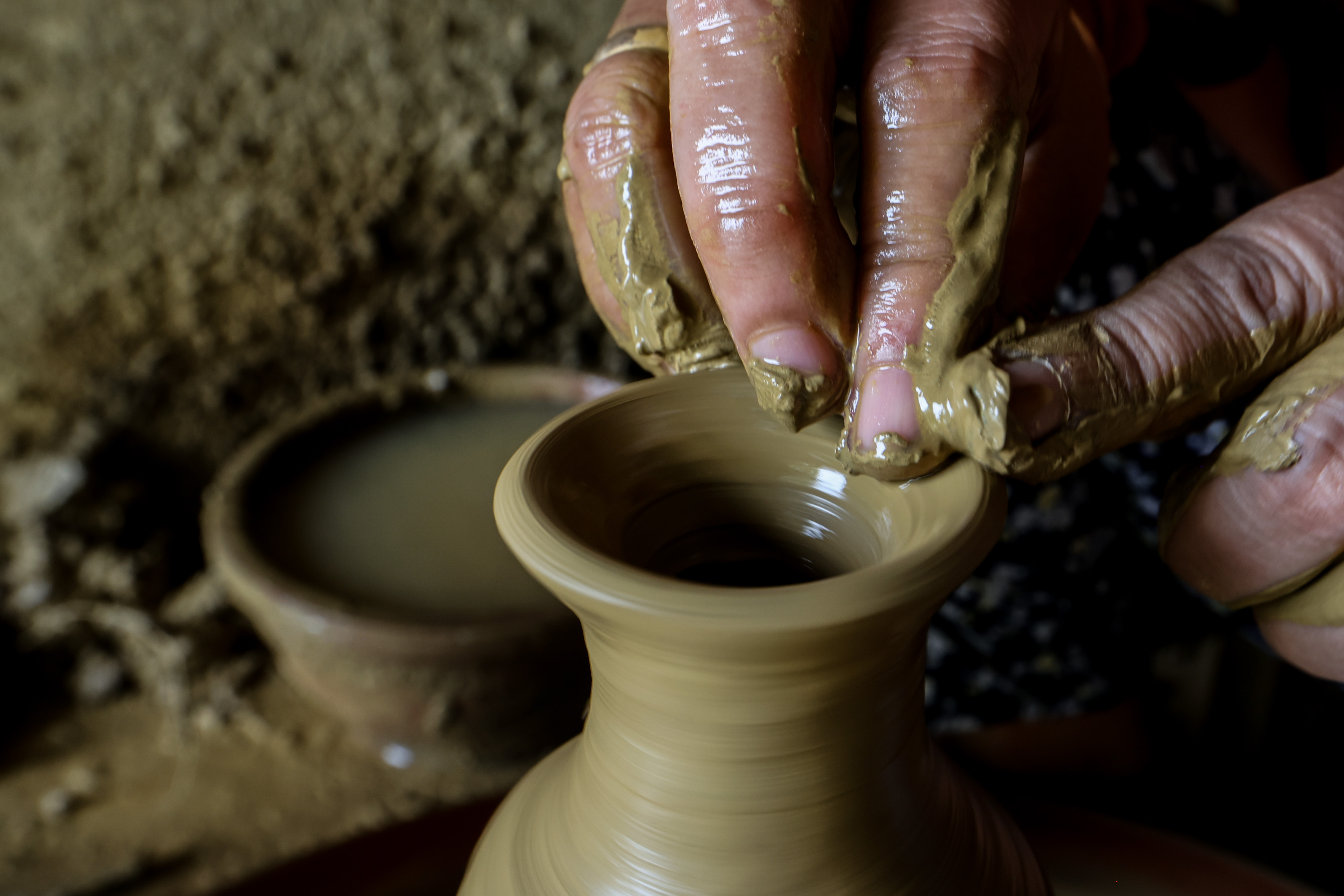 Pottery is on the making in Thanh Ha Pottery Village, Thanh Ha Ward, Hoi An City, Quang Nam Province. Photo: Nguyen Khanh / Tuoi Tre