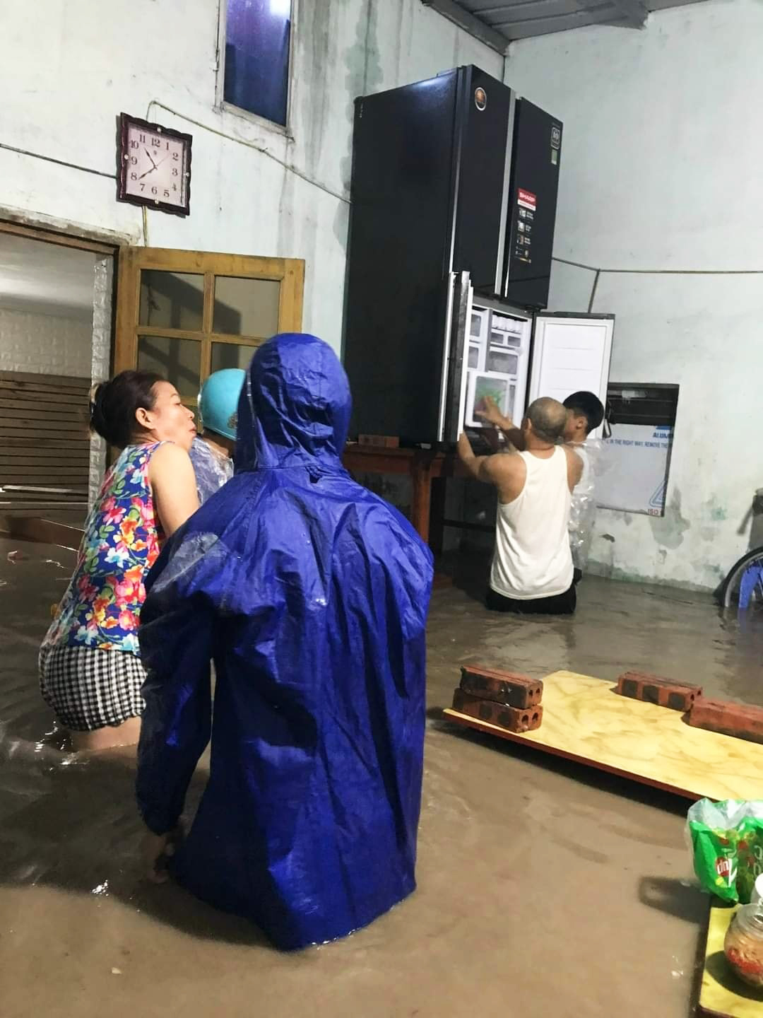 A house is submerged in Quang Ninh Province, Vietnam in this photo taken from Facebook.