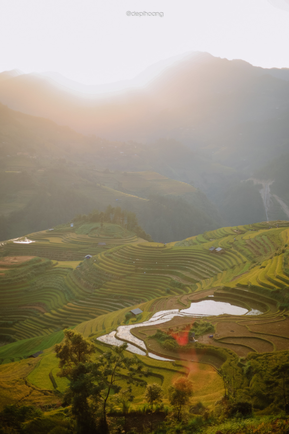 Forests, mountains, sky, and terraced rice fields create a poetic natural landscape. Photo: Hoang Diep / Tuoi Tre