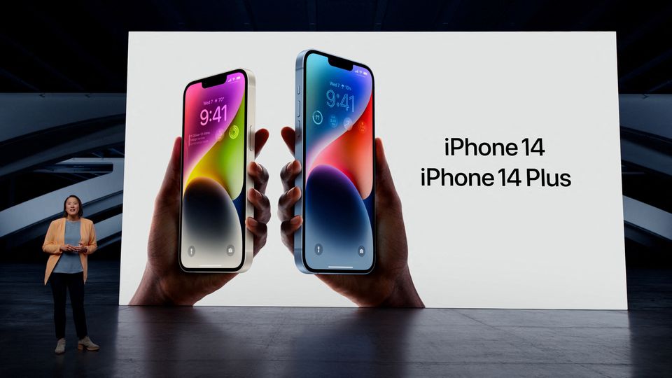 Apple's vice president of Worldwide Product Marketing Kaiann Drance talks about the new iPhone 14 and iPhone 14 Plus for a special event at Apple Park in Cupertino, California, U.S. in a still image from keynote video released September 7, 2022. Apple Inc./Handout via Reuters