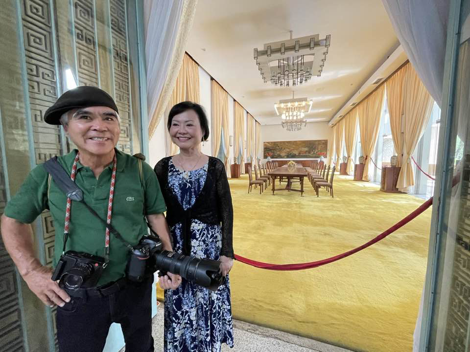 Nick Ut and Phan Thi Kim Phuc visit the Independence Palace in Ho Chi Minh City. Photo: Supplied