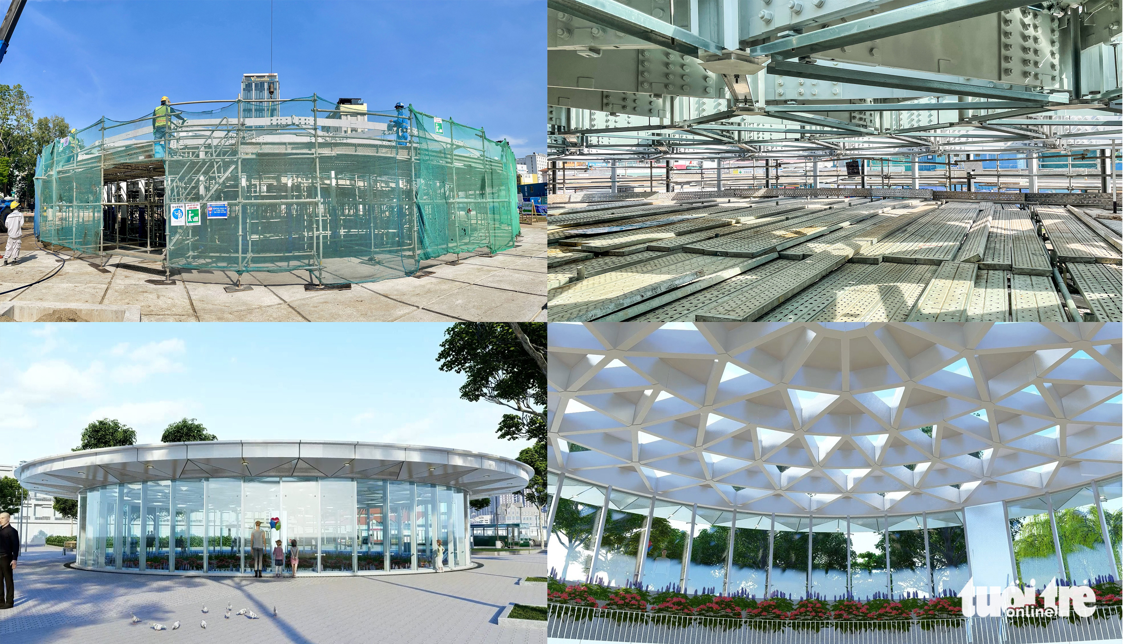 The skylight at Ben Thanh Terminal of metro line No.1 in Ho Chi Minh City upon completion. Photo: Tuoi Tre