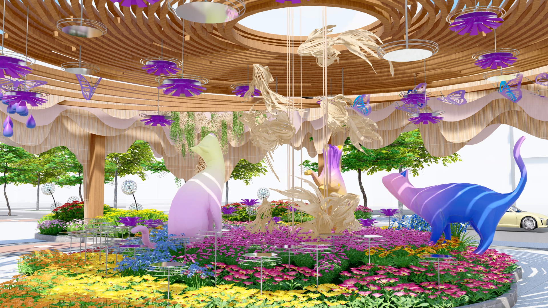 An architect’s impression of a corner along the 2023 Nguyen Hue Flower Street in District 1, Ho Chi Minh City.