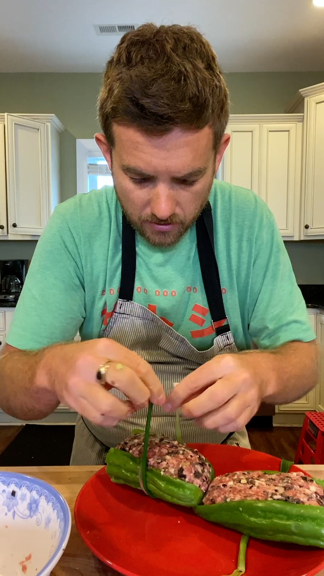 A supplied photo shows Chad Richard Kubanoff is making 'canh khổ qua' (Vietnamese bitter melon soup).