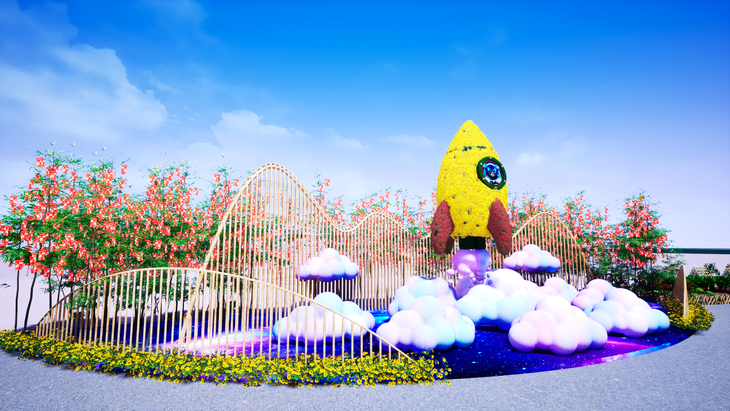 An artist’s impression of a flower street named Home Hanoi Spring 2023 to be held in the Splendora urban area of Hoai Duc District, west of Hanoi downtown. Photo: Home Hanoi Spring 2023
