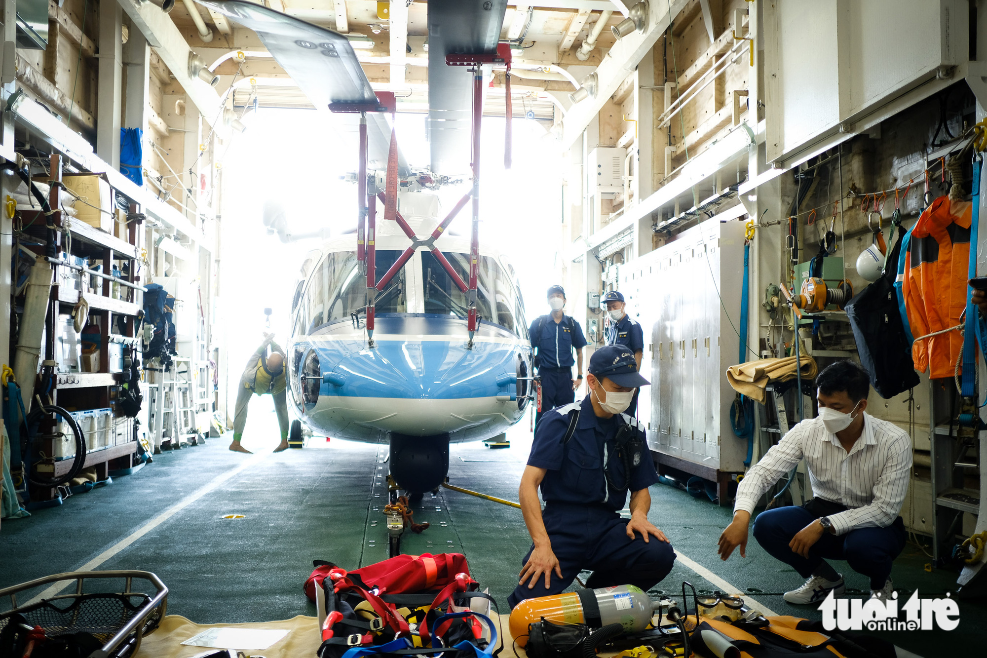 The rescue hold of Settsu patrol vessel. Photo: Tan Luc / Tuoi Tre