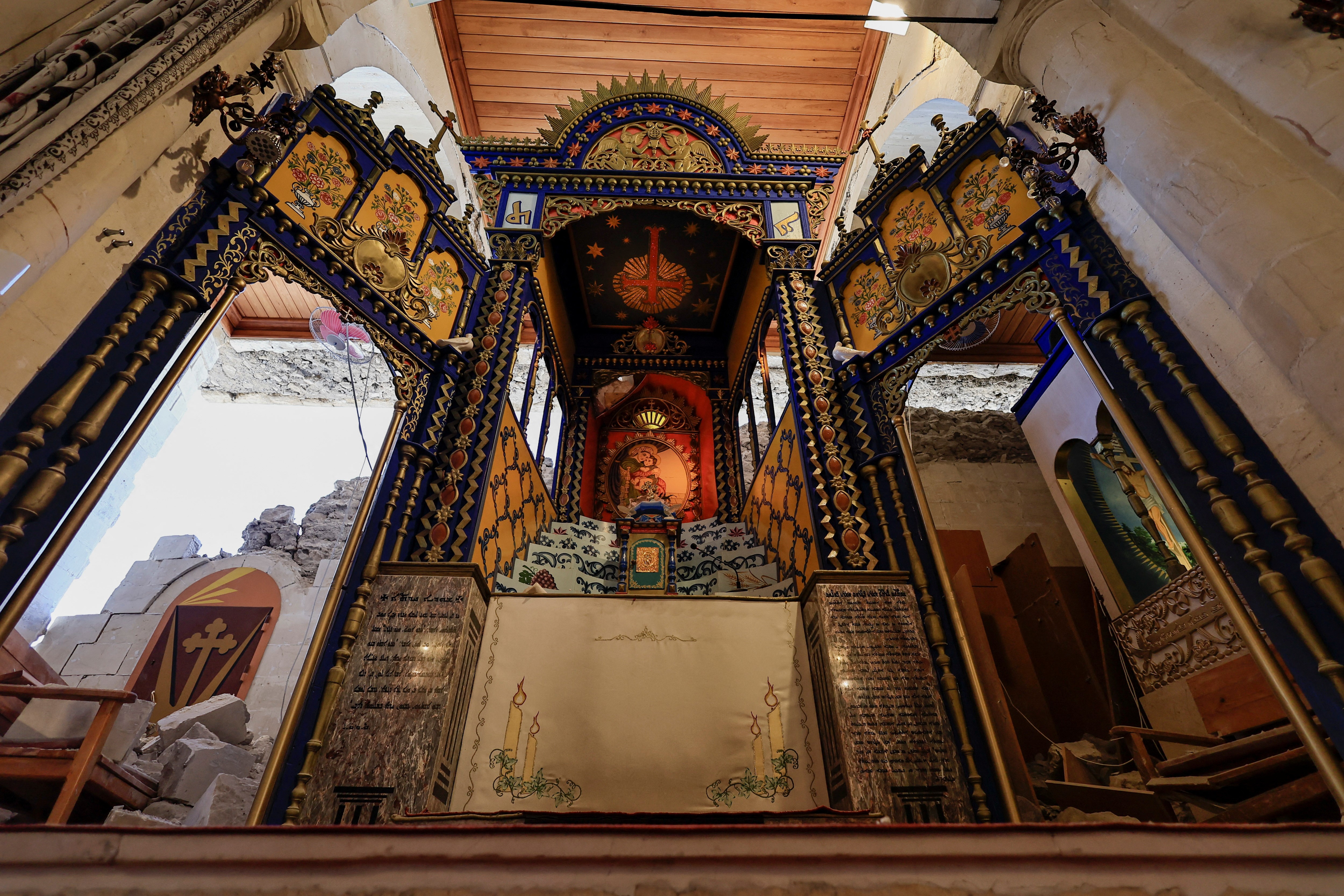 A view of the damaged Syriac Orthodox Mor Peter and Mor Paul Church, in the aftermath of a deadly earthquake in Adiyaman, Turkey February 18, 2023. Photo: Reuters