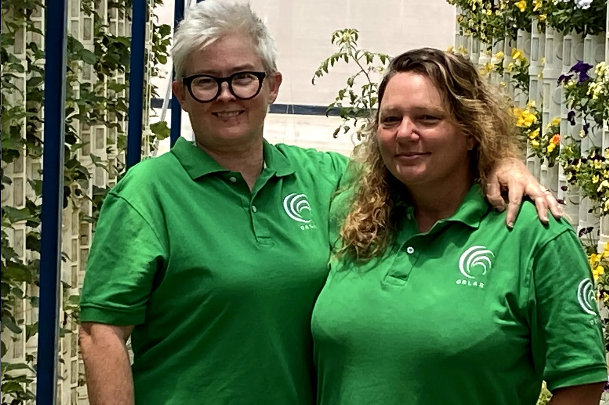 Lyndal Hugo (left) and Amanda Cornelissen are seen in a photo at their high-technology farm in Lac Duong district, Lam Dong province. Photo: Orlar
