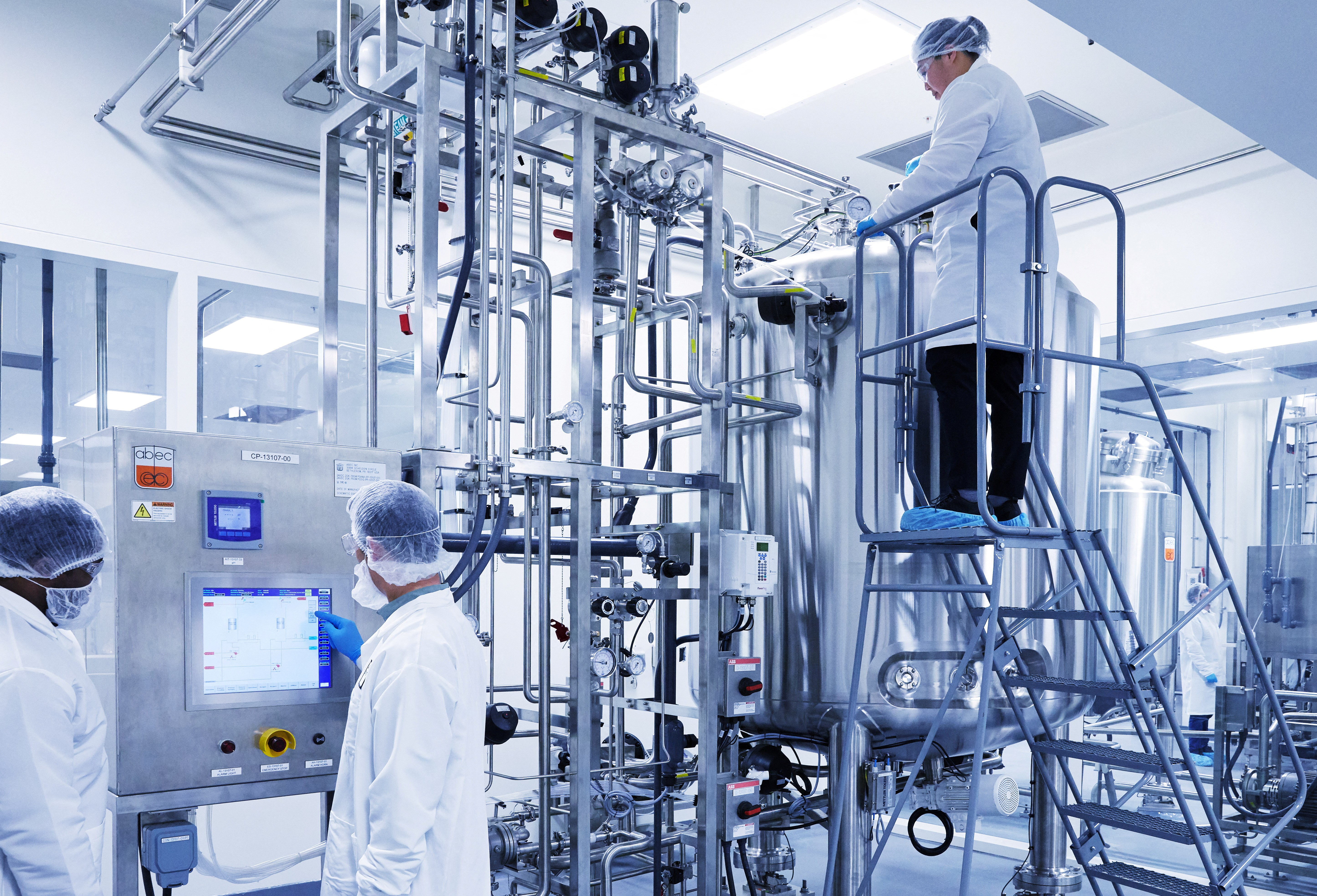 An undated handout photo of Eat Just, Inc's bioreactor at their cultivated meat facility in Alameda, California, U.S.. Photo: Reuters