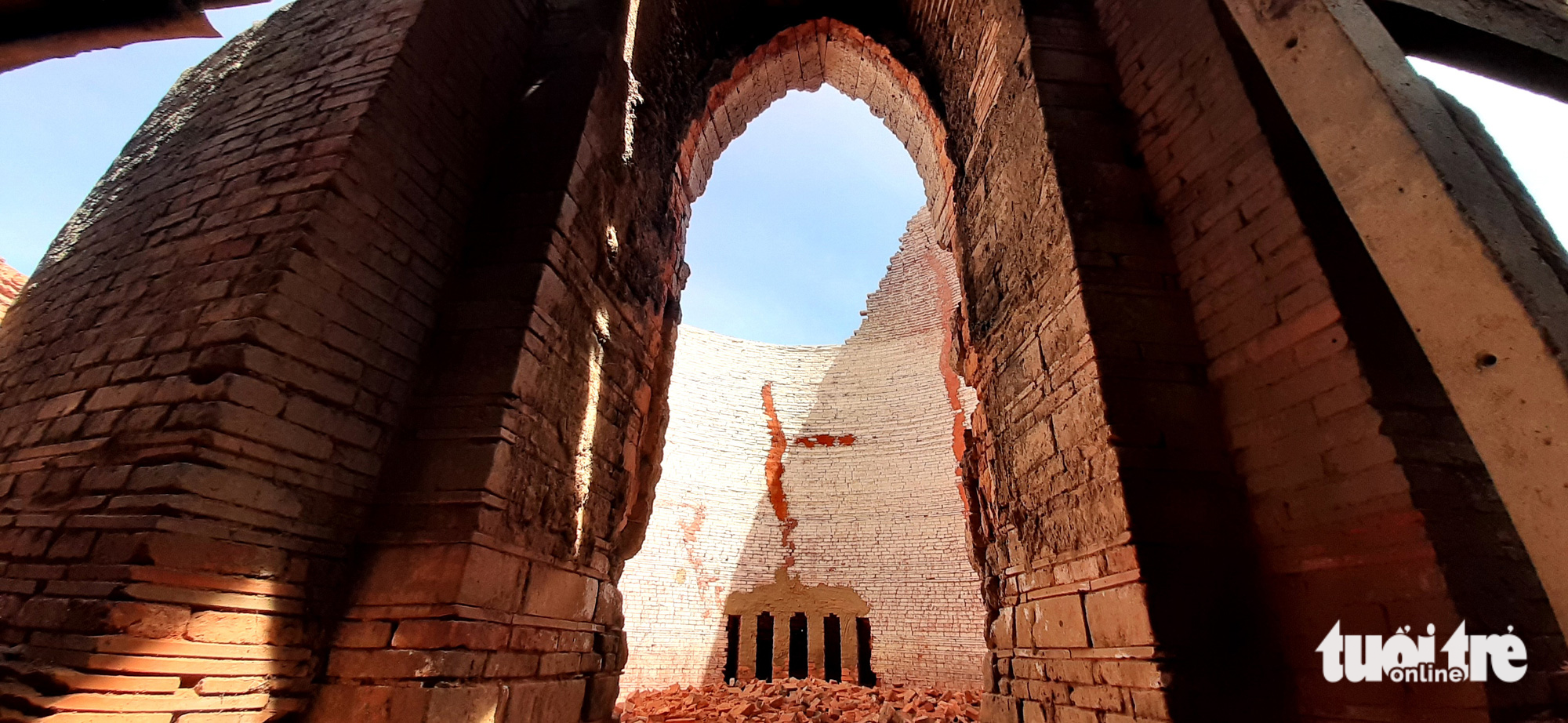 A photo shows abandoned and aging kilns