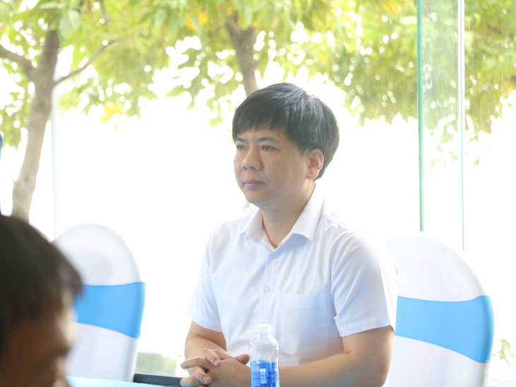 Nguyen Ngoc Thuy, chairman of Apax Holdings JSC, the owner of the APAX Leaders, at the meeting in Ho Chi Minh City on March 15, 2022. Photo: Trong Nhan / Tuoi Tre